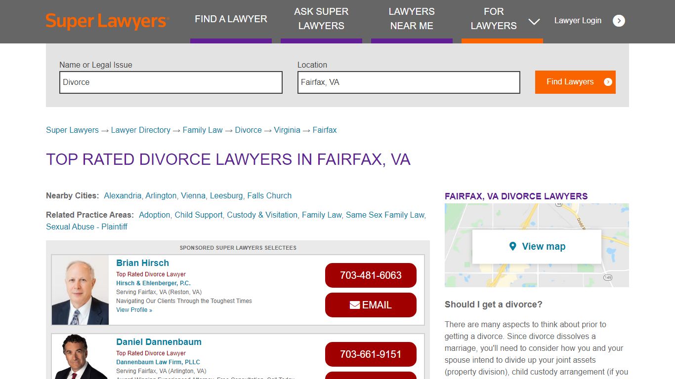 Best Fairfax, VA Divorce Attorneys | Super Lawyers